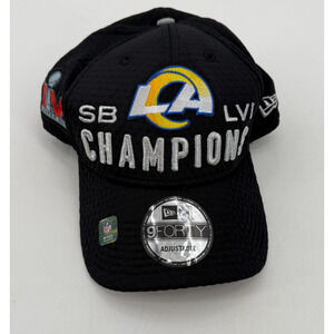 Superbowl LVI Champions 56 Hat Locker Room Adjustable New Era 9Forty LA Rams